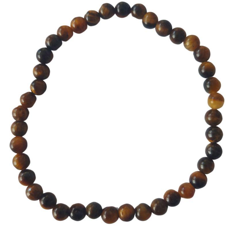 Bracelet Œil de Tigre Naturel – Perles 4 mm - Litho Natura