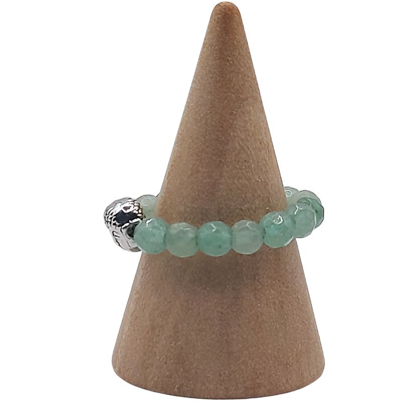 Anneau Extensible Mixte en Aventurine Verte Naturelle