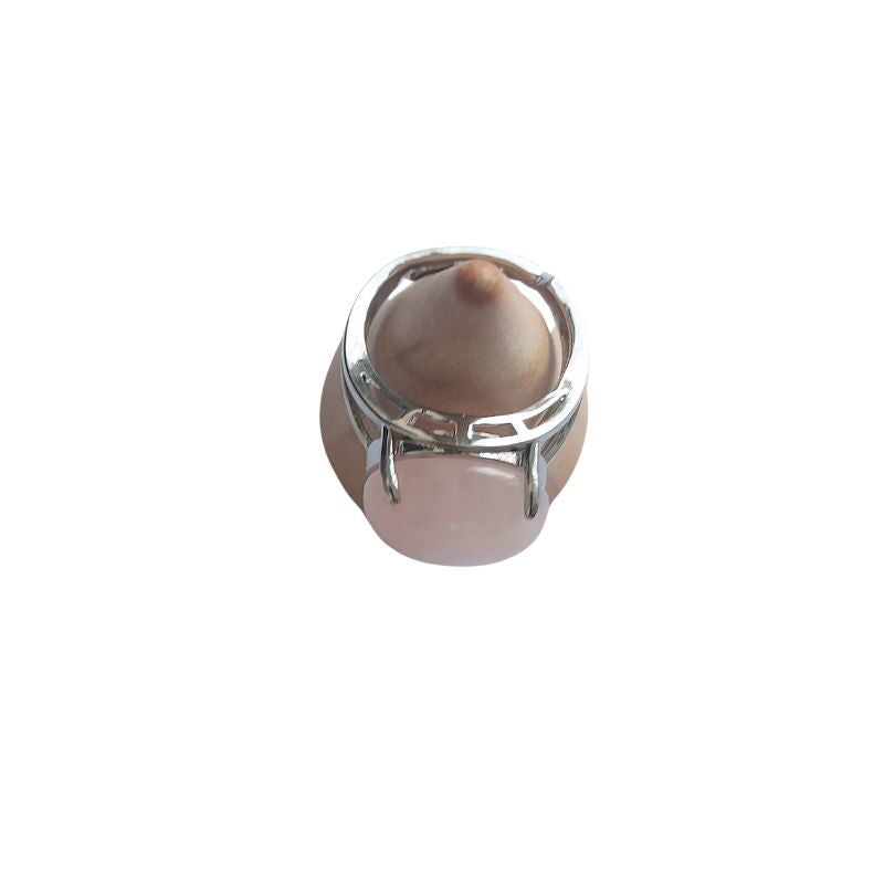 Bague Ajustable en Quartz Rose
