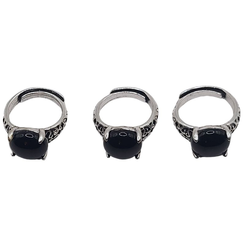 Bague Naren Mixte - Agate Noire