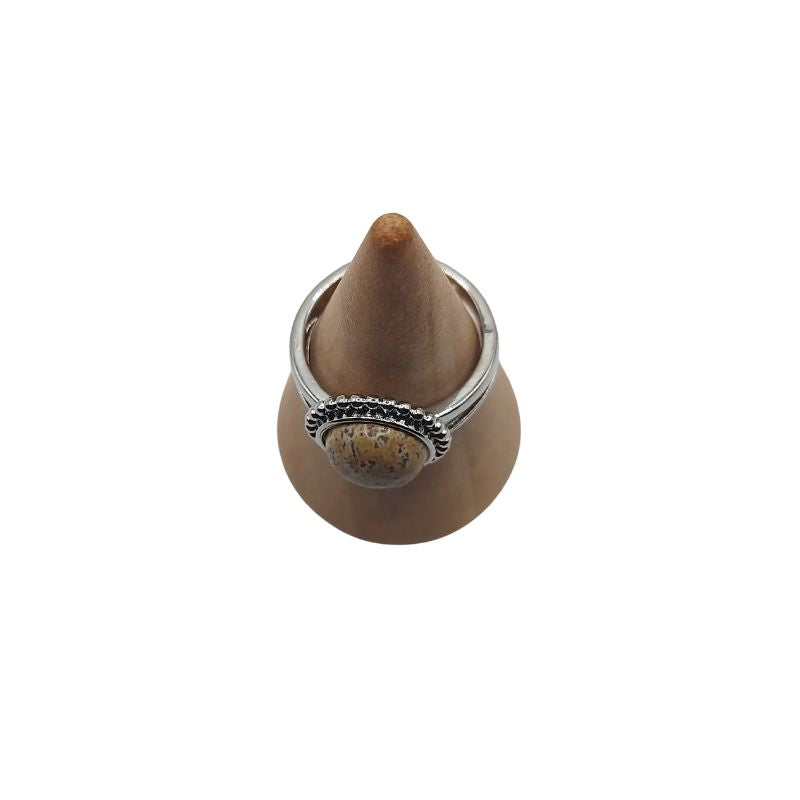 Bague Ronde Ajustable - Jaspe Damien