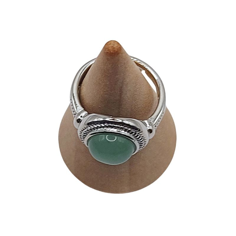Bague Ronde Ajustable Mixte - Aventurine Verte