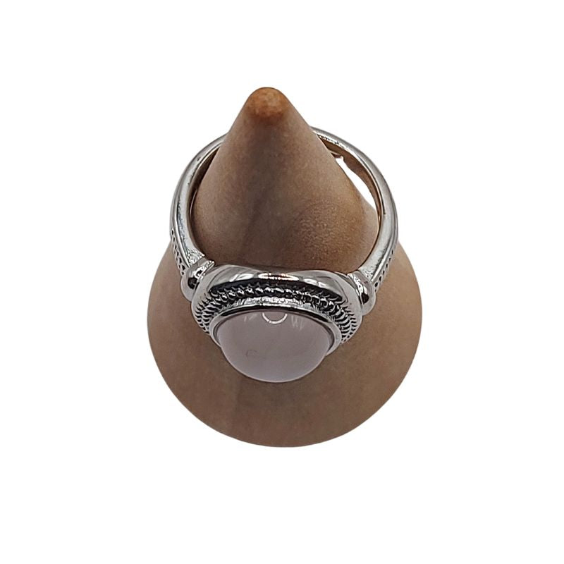 Bague Ronde Ajustable Mixte - Quartz Rose