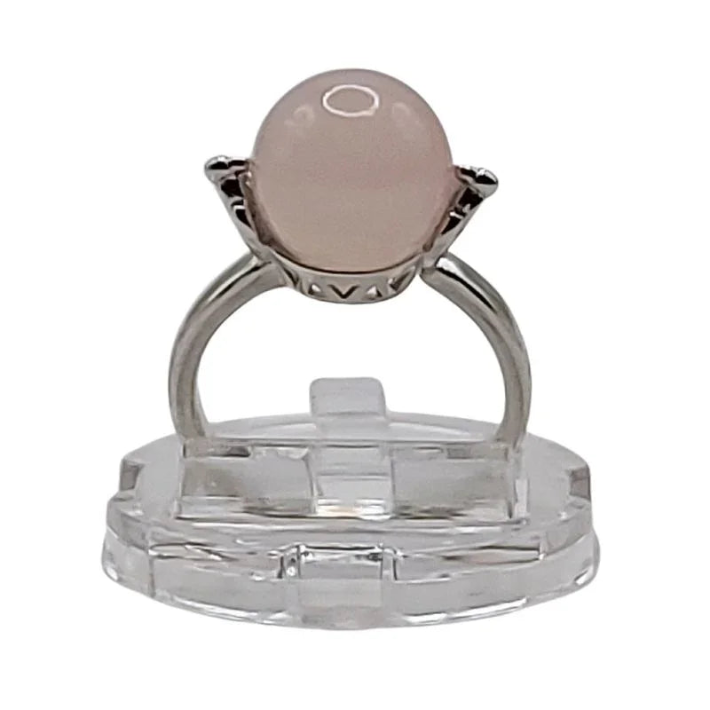 Bague Sphère en Quartz Rose - Qualité A