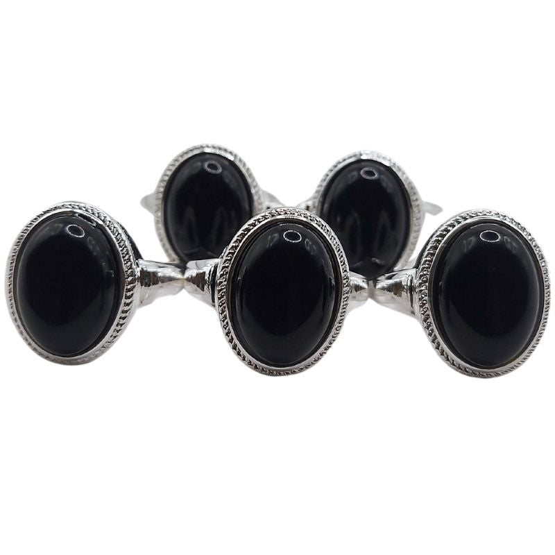 Bague en Argent Mixte - Onyx Noir