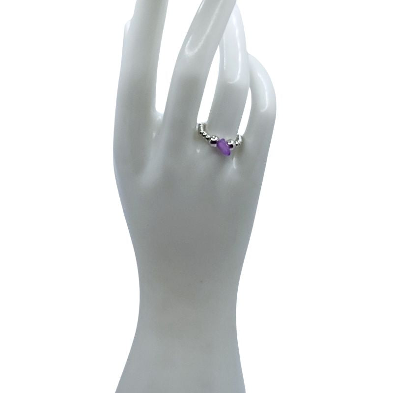 Bagues Empilables Boho-Chic en Améthyste - Bijoux Mixtes