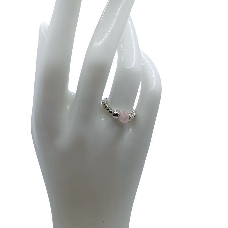 Bagues Empilables Boho-Chic en Quartz Rose - Bijoux Mixtes