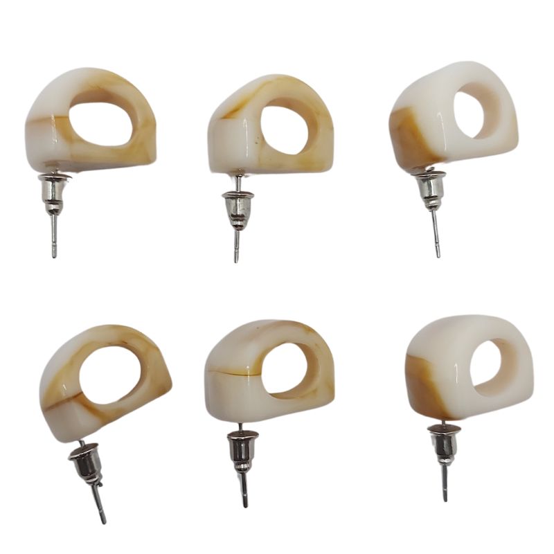 Boucles d'Oreilles en Résine Opaque - Forme Triangle