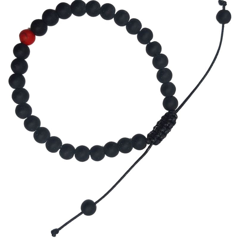 Ensemble Bracelet et Shamballa en Noir Mate - Litho Natura