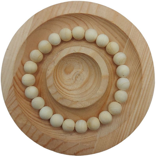 Bracelet Extensible en Bois de Santal Teinté - Bois Naturel - Litho Natura
