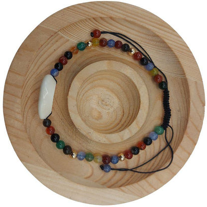 Bracelet en Agate Naturelle Tressée avec Coquillage Caurie - Style Bohème - Litho Natura