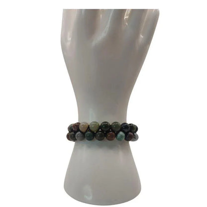 Shamballa Agate Indienne - Bracelet Double Rang Ajustable - Litho Natura