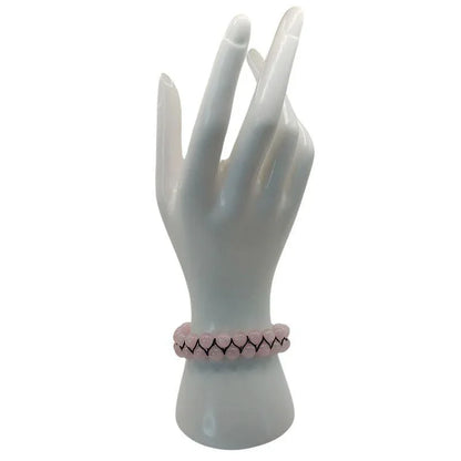 Shamballa Quartz Rose - Bracelet Double Rang Ajustable - Litho Natura