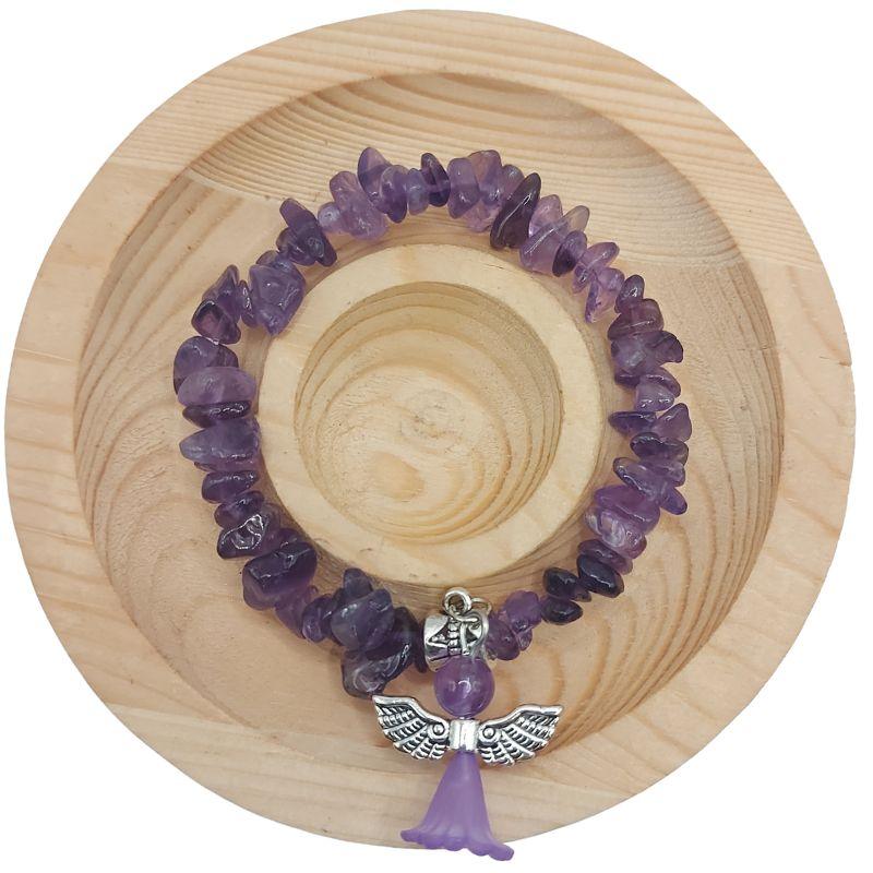 Bracelet Chips Baroque en Améthyste pour Enfants - Litho Natura