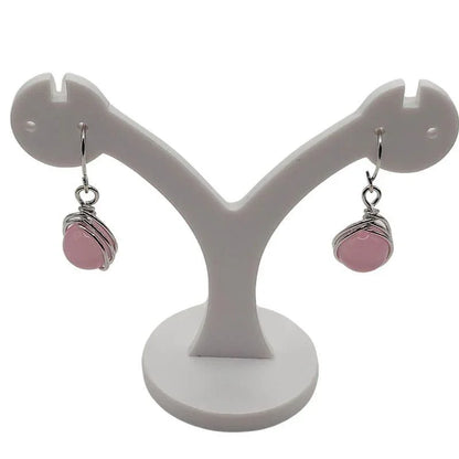 Boucles d’Oreilles en Goutte en Quartz Rose naturelle pour Femme - Litho Natura