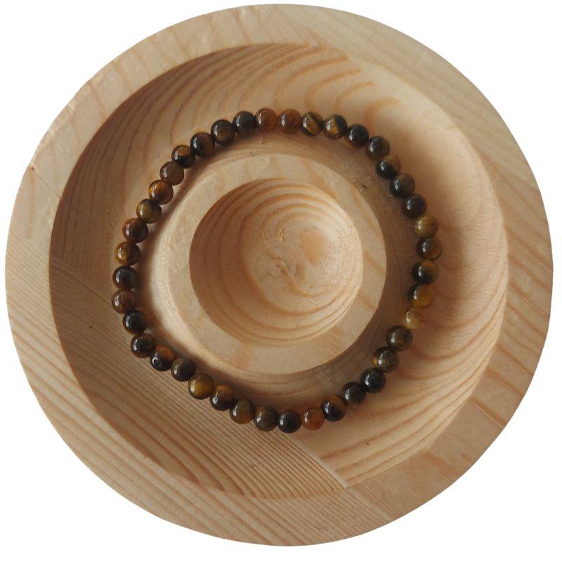 Bracelet Œil de Tigre Naturel – Perles 4 mm - Litho Natura