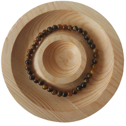 Bracelet Œil de Tigre Naturel – Perles 4 mm - Litho Natura