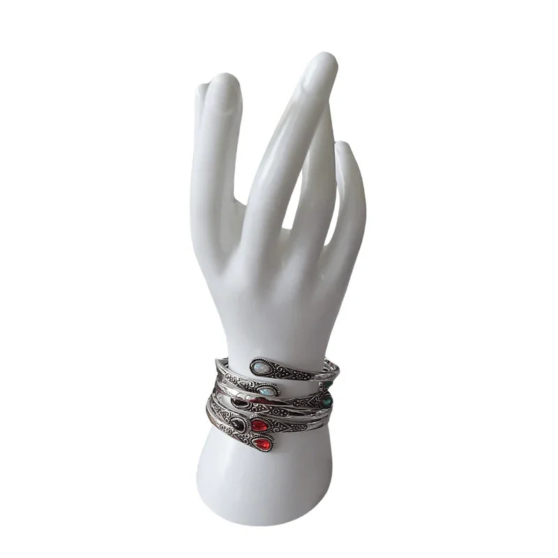 Bracelets Réglables en Métal et Pierres en Onyx Noir - Litho Natura