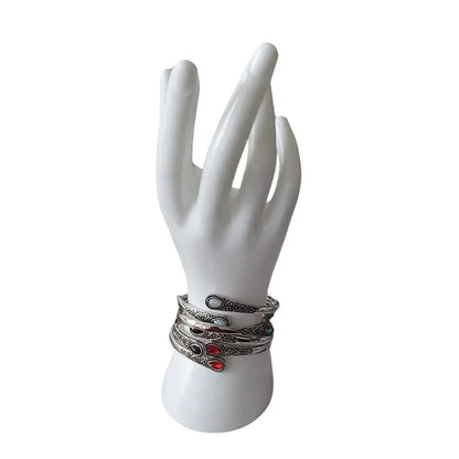 Bracelets Réglables en Métal et Pierres en Onyx Noir - Litho Natura