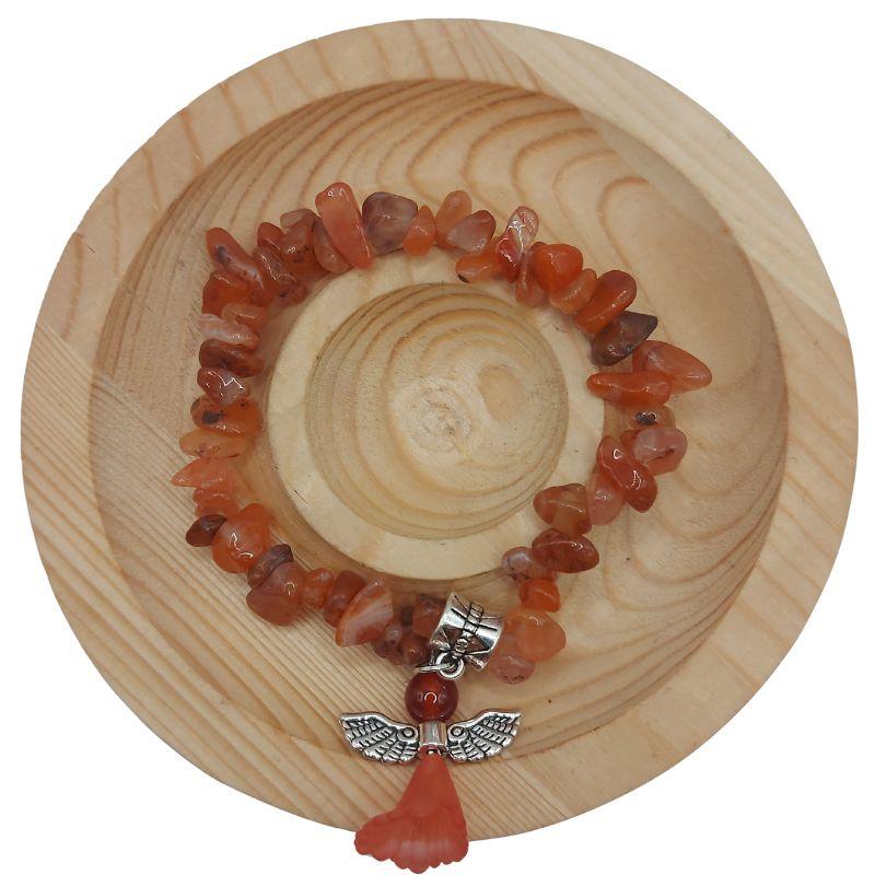 Bracelet Chips Baroque en Cornaline pour Enfants - Litho Natura