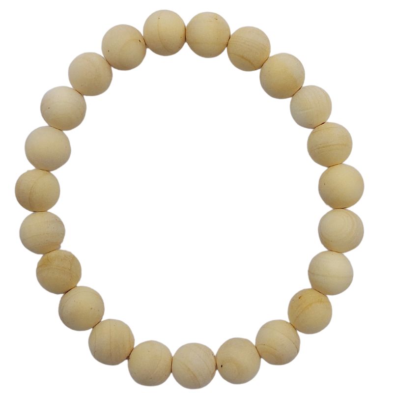 Bracelet Extensible en Bois de Santal Teinté - Bois Naturel - Litho Natura