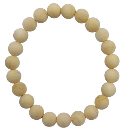 Bracelet Extensible en Bois de Santal Teinté - Bois Naturel - Litho Natura
