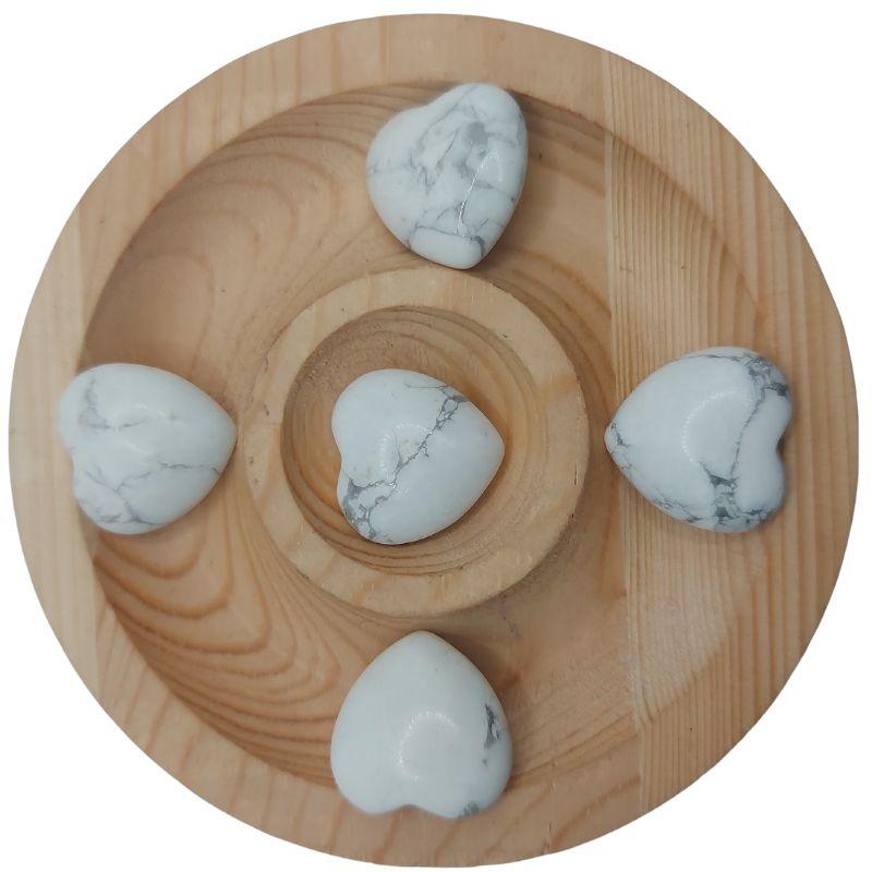 Coeur en pierre naturelle - Howlite (Qualité A) - Litho Natura