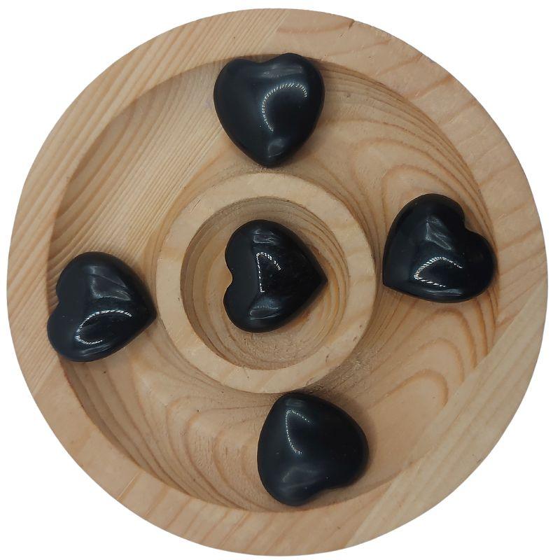 Coeur en pierre naturelle - Obsidienne Noire (Qualité A) - Litho Natura