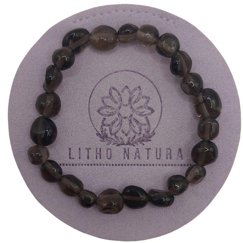 Bracelet en Obssidienne Naturelle en pierres taillées pour Enfants - Litho Natura