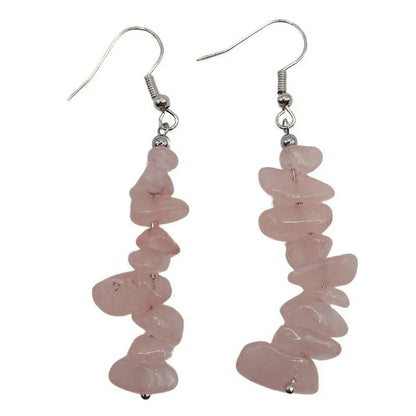 Boucles d'oreilles en pierre naturelle - Quartz Rose - Litho Natura