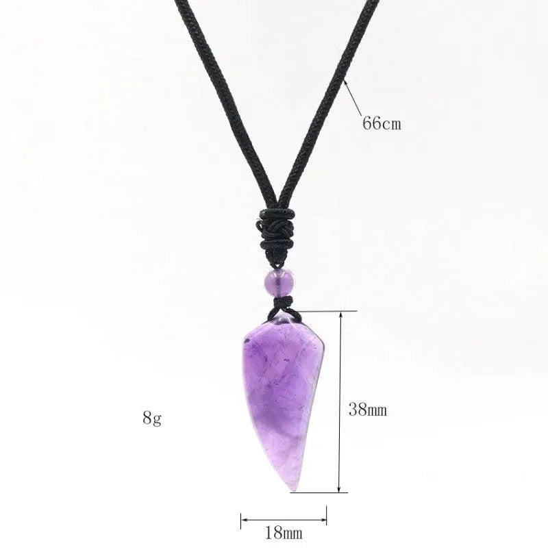 Pendentif Dent de Loup en Pierres Naturelles – Amulette de Puissance et de Protection - Litho Natura