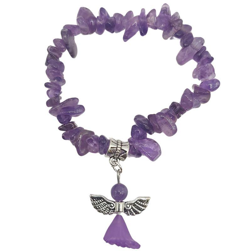 Bracelet Chips Baroque en Améthyste pour Enfants - Litho Natura