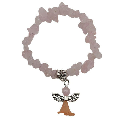 Bracelet Chips Baroque en Quartz Rose Naturel pour Enfants - Litho Natura