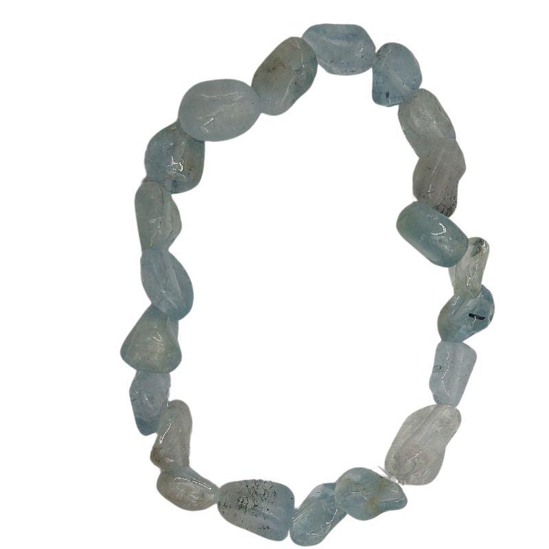 Bracelet en Aigue-Marine Naturelle en pierres taillées pour Enfants - Litho Natura