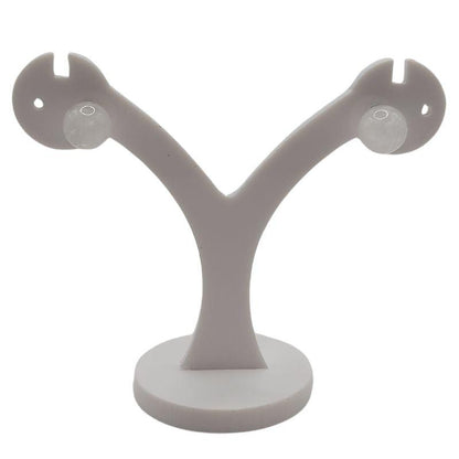 Boucles d'oreilles Rondes en Perle de pierre naturelle - Cristal de Roche - Litho Natura