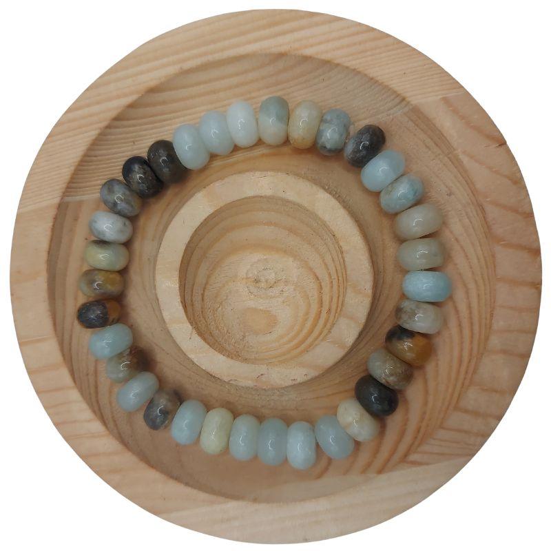 Bracelet Extensible en Amazonite Naturelle - Litho Natura