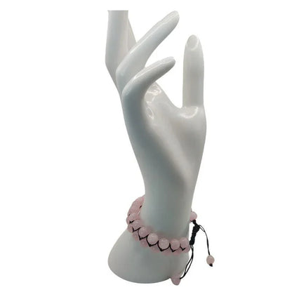 Shamballa Quartz Rose - Bracelet Double Rang Ajustable - Litho Natura