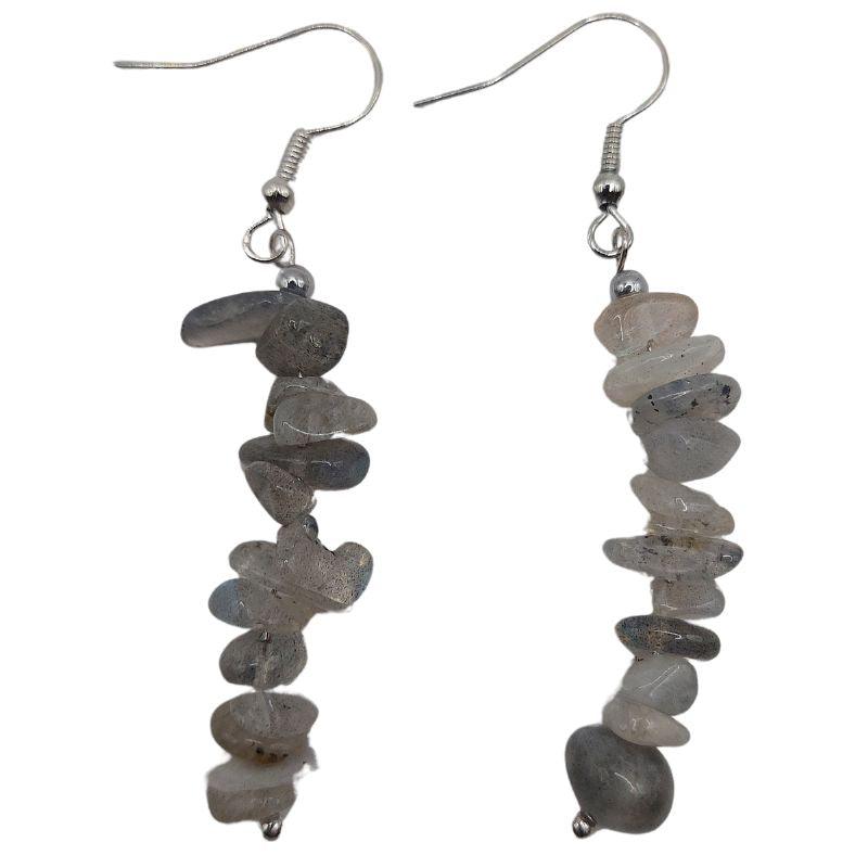 Boucles d'oreilles en pierre naturelle - Labradorite - Litho Natura