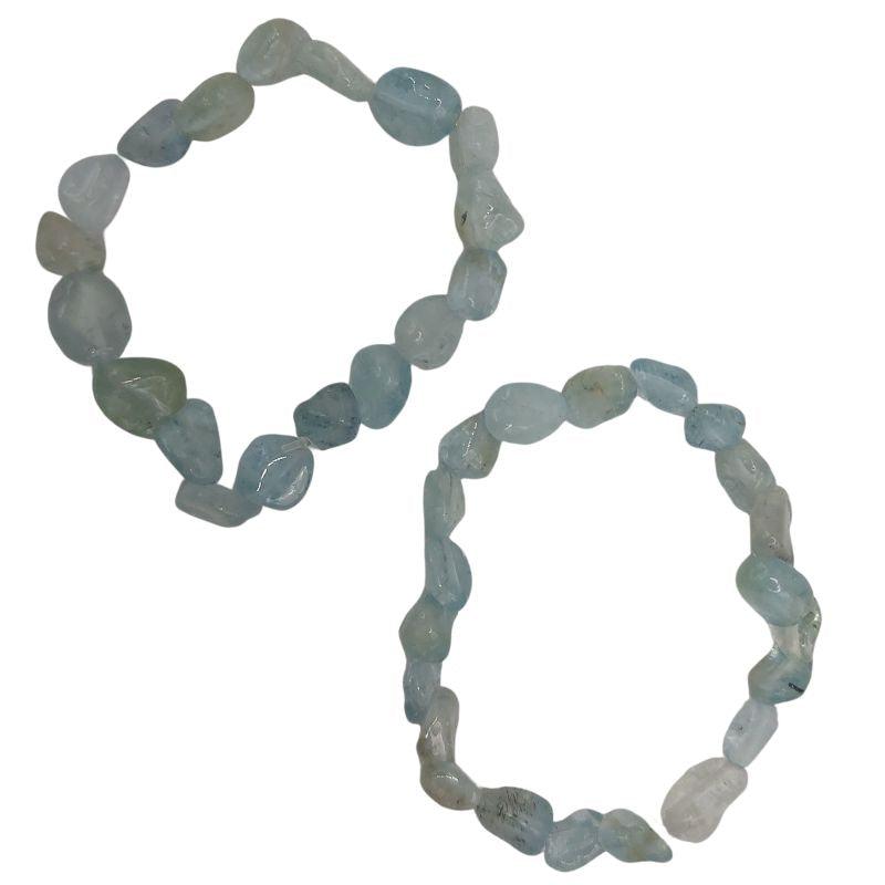 Bracelet en Aigue-Marine Naturelle en pierres taillées pour Enfants - Litho Natura