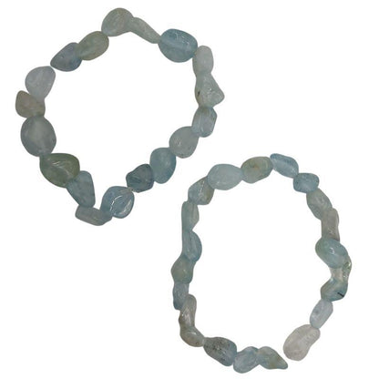 Bracelet en Aigue-Marine Naturelle en pierres taillées pour Enfants - Litho Natura