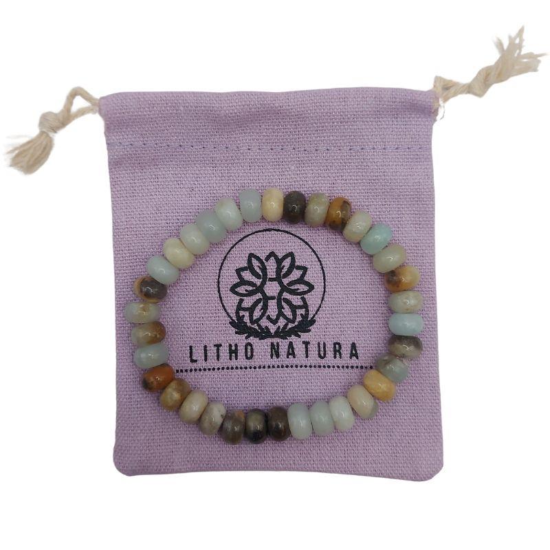 Bracelet Extensible en Amazonite Naturelle - Litho Natura