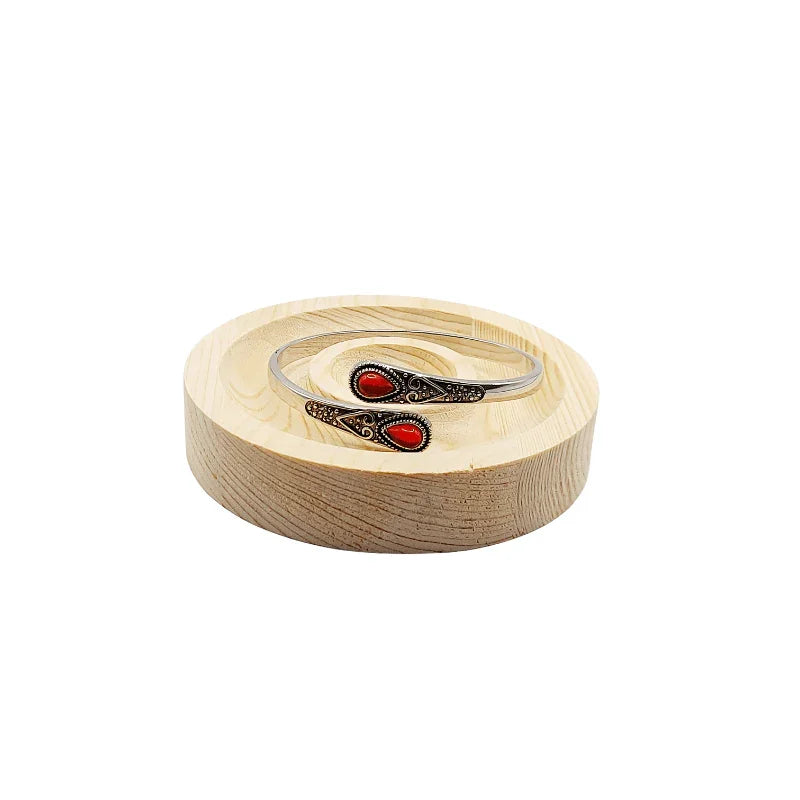 Bracelets Réglables en Métal et Pierres en Onyx Noir - Litho Natura