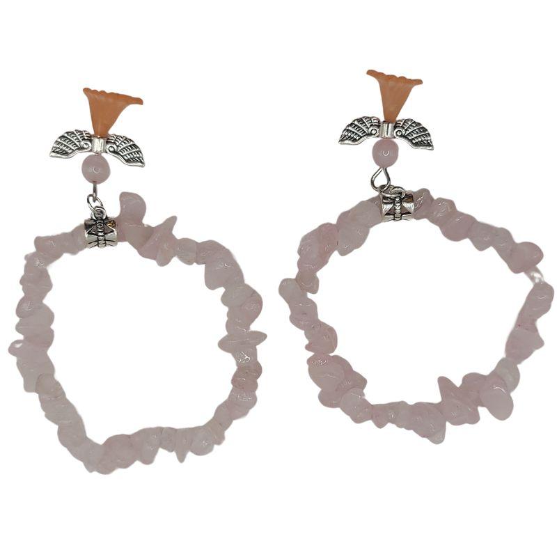 Bracelet Chips Baroque en Quartz Rose Naturel pour Enfants - Litho Natura