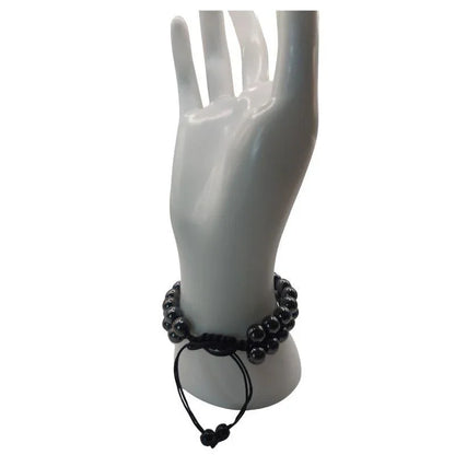 Shamballa Hématite - Bracelet Double Rang Ajustable - Litho Natura