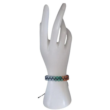 Shamballa 7 Chakras - Bracelet Double Rang Ajustable - Litho Natura