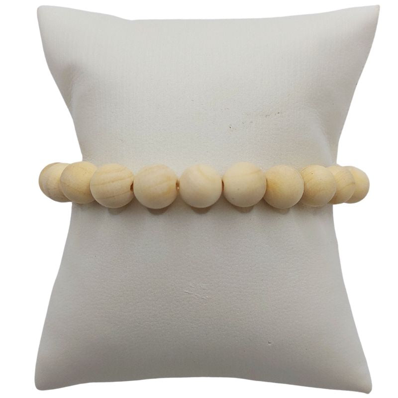 Bracelet Extensible en Bois de Santal Teinté - Bois Naturel - Litho Natura