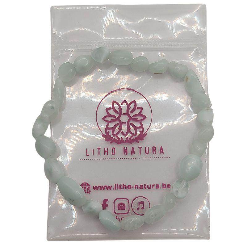 Bracelet Larimar Naturel en pierres taillées pour Enfant - Litho Natura