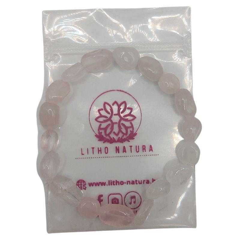 Bracelet en Quartz Rose Naturelle en pierres taillées pour Enfants - Litho Natura