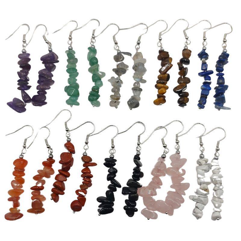 Boucles d'oreilles en pierre naturelle - Obsidienne Noire - Litho Natura