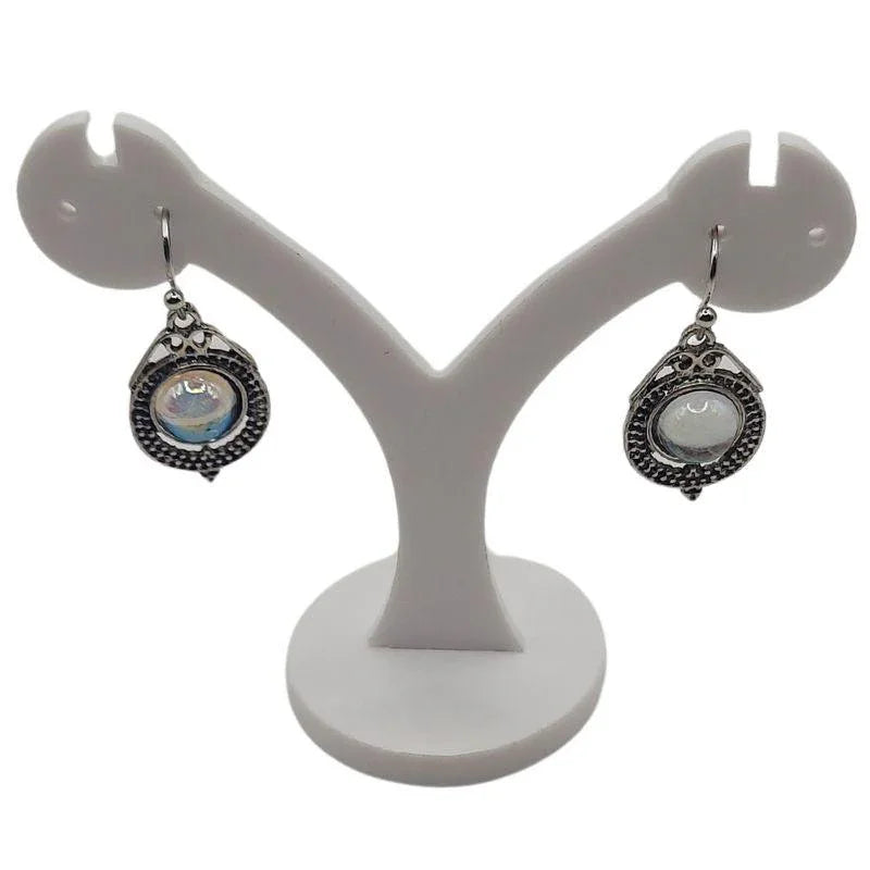 Boucles d'Oreilles Pendantes Longues Vintage en Pierre de Lune - Litho Natura